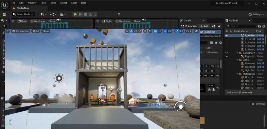 Интерфейс программы Unreal Engine
