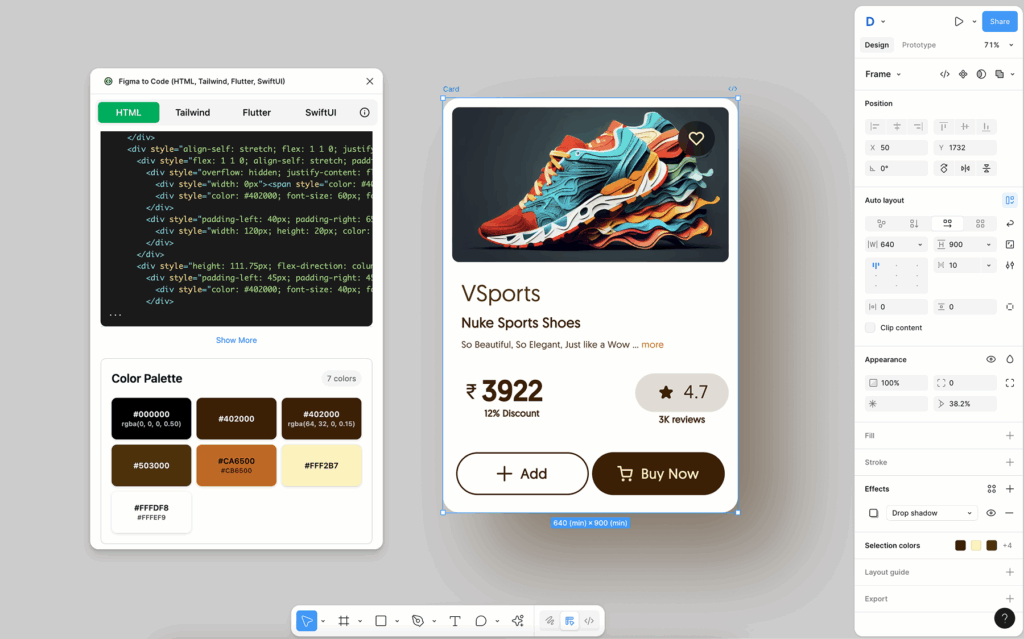 Скриншот плагина Figma to HTML/CSS