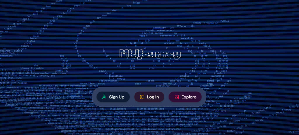 Скриншот главной страницы Midjourney